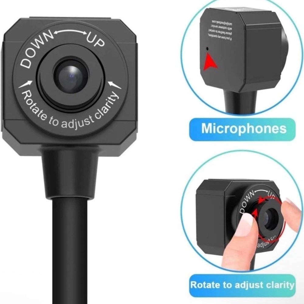 Black Adjustable Webcam with Microphone